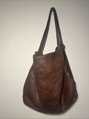 Tulipani Genuine Leather woven Brown satchel Italian designer backpack